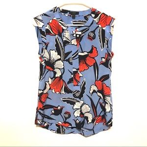 J. Crew Blue Floral Tank